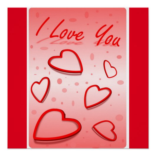 POSTER "JE T'AIME" COEURS (Devant)