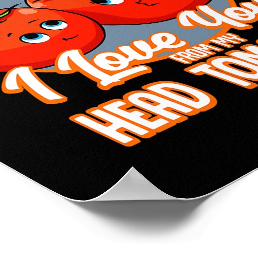 Poster Je T'Aime De Ma Tête Tomates Meilleur Maman Pun (Coin)