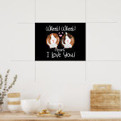 Poster Je T'Aime Guinée Cochon Cavy Roddent (Cuisine)