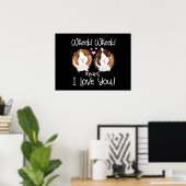 Poster Je T'Aime Guinée Cochon Cavy Roddent (Bureau à domicile)
