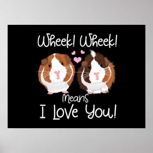 Poster Je T'Aime Guinée Cochon Cavy Roddent (Devant)