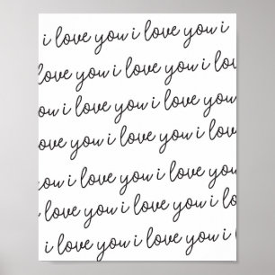 Poster Je t'aime je t'aime je t'aime copie d'art