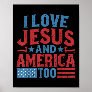 Poster Je T'Aime Jésus Amérique 4 Juillet Christian Indep