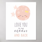 Poster Je t'aime jusqu'à la lune et retour. Bébé fille. N (Devant)