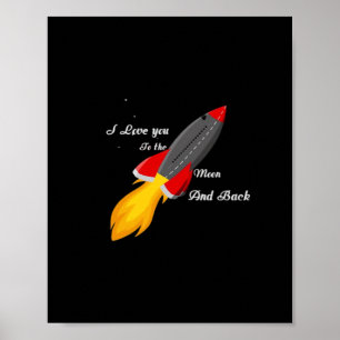 Poster Je t'aime jusqu'à la lune et retour Raquette Graph