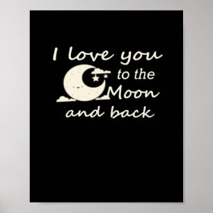 Poster Je t'aime jusqu'à la lune et retour Romantique Cla