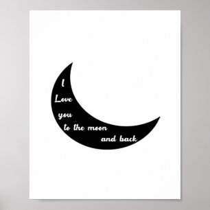 Poster Je t'aime jusqu'à la lune et retour Romantique Min