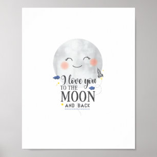 Poster Je t'aime jusqu'à la lune et retour Sincère Style