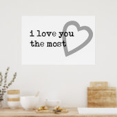 Poster je t'aime le cœur le plus moderne (Cuisine)