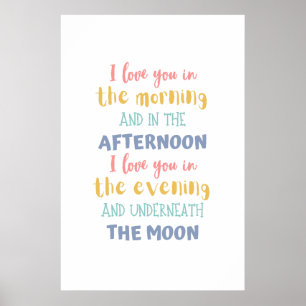 Poster Je t'aime le matin Skidamarink Art Coloré