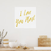 Poster Je t'aime le plus Citer Gold Faux Parties scintill (Cuisine)