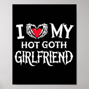 Poster Je T'aime Ma Chère Copine Gothique Squelette Main