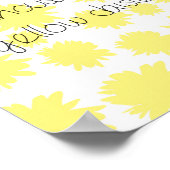 Poster Je t'aime mille marguerites jaunes (Coin)