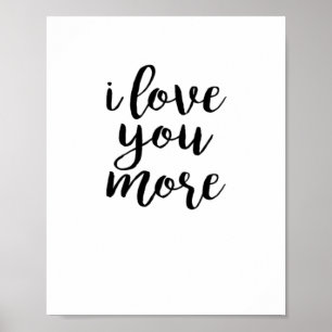 Poster Je t'aime plus design d'amour élégant 