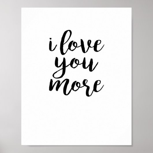 Poster Je t'aime plus design d'amour élégant (Devant)