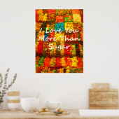 Poster Je T'Aime Plus Que Du Sucre (Cuisine)