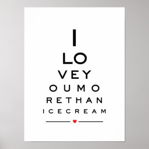 Poster Je t'aime plus que la crème glacée