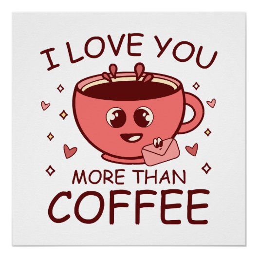 Poster Je t'aime plus que le café (Devant)