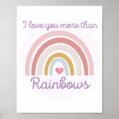 Poster Je t'aime plus que les arcs-en-ciel Citation migno (Devant)