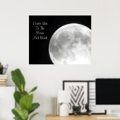 Poster Je T'Aime Sur La Lune Et De Retour (Bureau à domicile)