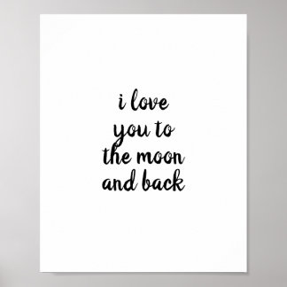 Poster je t'aime sur la lune et de retour