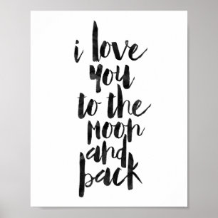 Poster Je T'Aime Sur La Lune Et De Retour