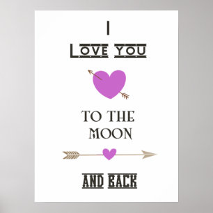 Poster Je t'aime sur la Lune et de retour avec les Coeurs