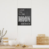 Poster Je t'aime sur la lune et l'affiche du dos (Cuisine)