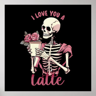 Poster Je t'aime un squelette de la Saint-Valentin