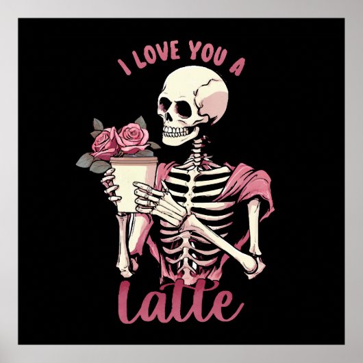 Poster Je t'aime un squelette de la Saint-Valentin (Devant)
