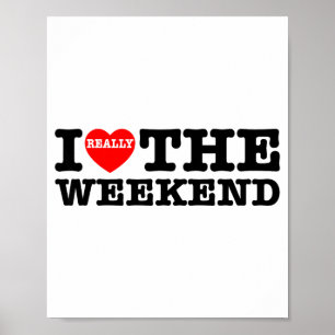 Poster Je T'aime Weekend Drôle Camping Couple Cadeaux Va