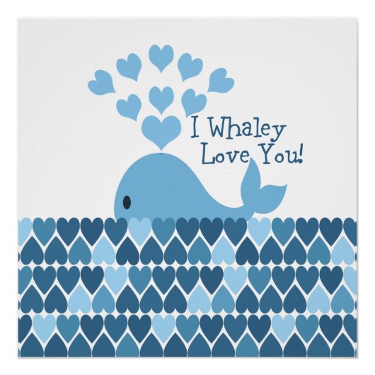 Poster Je T'Aime Whaley ! Bleu (Devant)