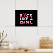Poster Je Tire Comme Une Fille Karate Kickboxing (Cuisine)