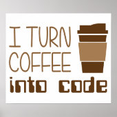 Poster Je Transforme Le Café En Code De Programmation (Devant)