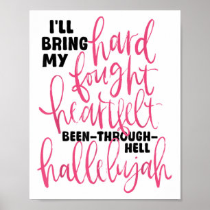 Poster Je vais apporter mon dur combat Hallelujah Brandon