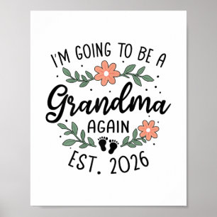 Poster Je Vais Redevenir Grand-Mère 2026 Grand-Bébé Anno