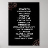 POSTER JE VAUDRAIS UNE AFFIRMATION POSITIVE (Devant)