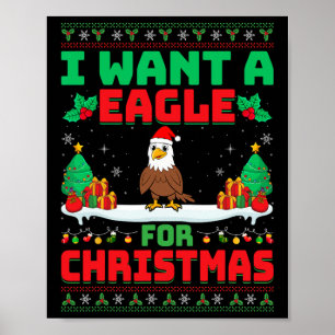 Poster Je Veux Aigle Pour Noël - Aigle Aigle Père Noël