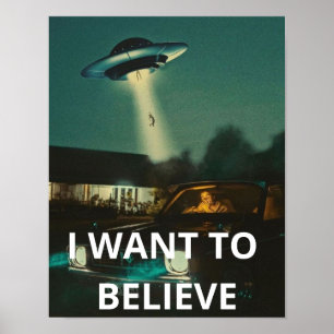 Poster Je veux croire, Film Rétro 90s, Alien UFO