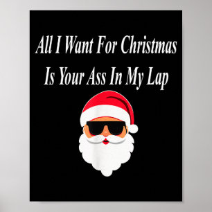 Poster Je veux Noël Drôle Coquin Sale Cadeau Cochon