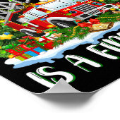 Poster Je Veux Pour Noël Est Un Camion D'Incendie Xmas Tr (Coin)