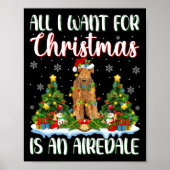 Poster Je Veux Pour Noël Est Un Chien Airedale Terrier Xm (Devant)