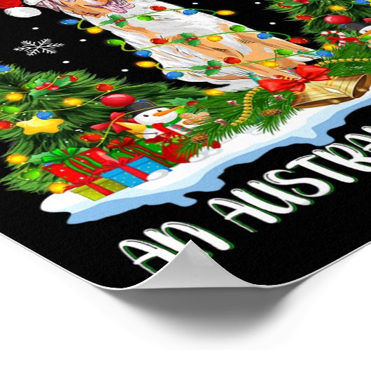 Poster Je Veux Pour Noël Est Un Chien Berger Australien (Coin)