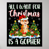 Poster Je Veux Pour Noël Est Un Gopher Xmas Lumières Arbr (Devant)