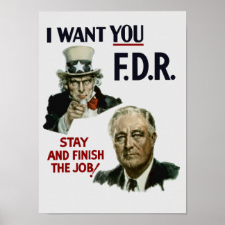 Poster Je veux que vous fDR — Oncle Sam 2ÈME GUERRE MONDI