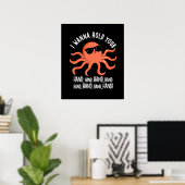 Poster Je Veux Tenir Votre Main Pun Octopus Pun Dark BG (Bureau à domicile)