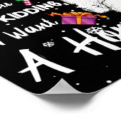 Poster Je Veux Un Cheval Pour Noël Père Noël Casquette Ne (Coin)