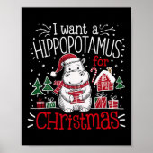 Poster Je veux un hippopotame de Noël Pyjamas mignons Hip (Devant)