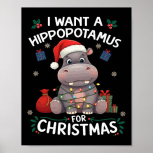 Poster Je Veux Un Hippopotame Pour Les Amusants De Noël