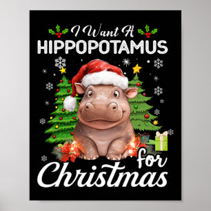 Poster Je Veux Un Hippopotame Pour Les Cadeaux De Noël Mi